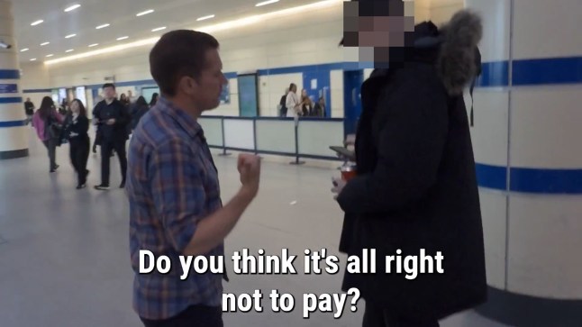Moment Robert Jenrick asks fare dodger if he is carrying a KNIFE as he confronts brazen passengers who jump Tube barriers. Uncl grabs