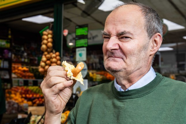 Strongs store owner Andrew Simpkins, 61, with the durian fruit. An engineer sent to probe a suspected gas leak at a greengrocers was shocked to discover the cause was the world's smelliest fruit. Staff at Strongs Fruit and Veg shop were bemused when a Cadent gas engineer walked in to try and identify the source of the leak. Photo released 22/09/2025