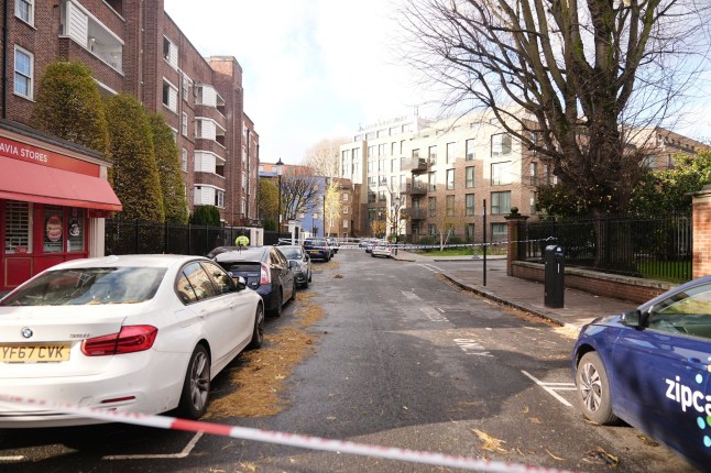 A police cordon at the scene on Southern Grove in Ladbroke Grove, west London, after an eight-year-old girl was seriously injured when she was shot in "an appalling incident". The child, who is now in a stable condition, and a 34-year-old man who was also injured were taken to hospital after being shot just after 5.30pm on Sunday. Picture date: Monday November 25, 2024.