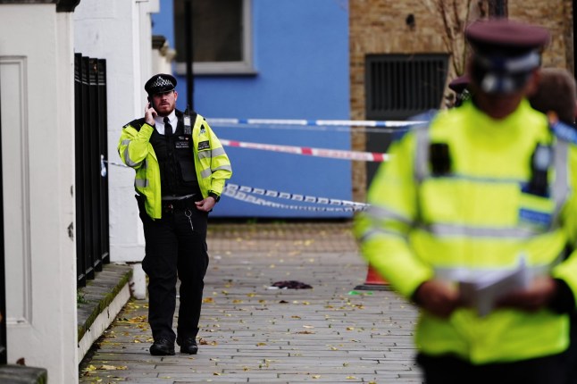 Police officers at the scene on Southern Grove in Ladbroke Grove, west London, after an eight-year-old girl was seriously injured when she was shot in "an appalling incident". The child, who is now in a stable condition, and a 34-year-old man who was also injured were taken to hospital after being shot just after 5.30pm on Sunday. Picture date: Monday November 25, 2024.