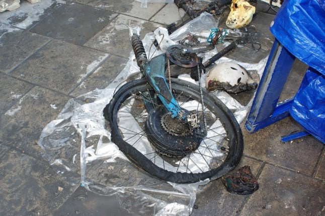 The E-bike that caused the fire at Old Kent Road. See SWNS story SWMRfire. The grieving mum of a model killed in a New Year's Day battery fire has made it her "only purpose" to use the tragedy to toughen up e-bike laws. Sofia Duarte, 21, died when a blaze caused by a converted e-bike battery ripped through a flat block in southeast London. She had been staying at her boyfriend's in Bermondsey and was awoken by a fire alarm, but couldn't find her way out of the building as the flames spread. The London Fire Brigade (LFB) says Portuguese-born Sofia was the first person to die in the city as a result of an e-bike fire.