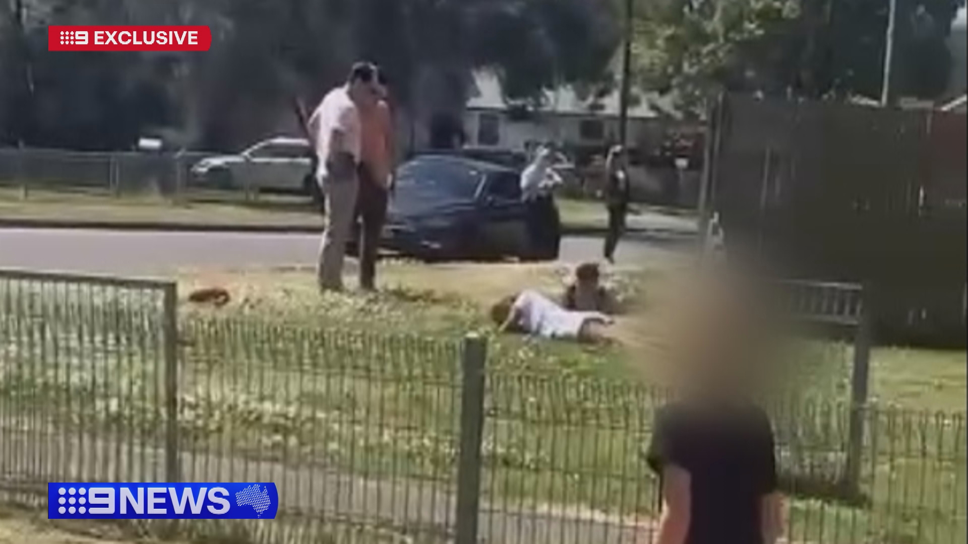 People being arrested out the front of a home in the Newcastle region after a police pursuit.